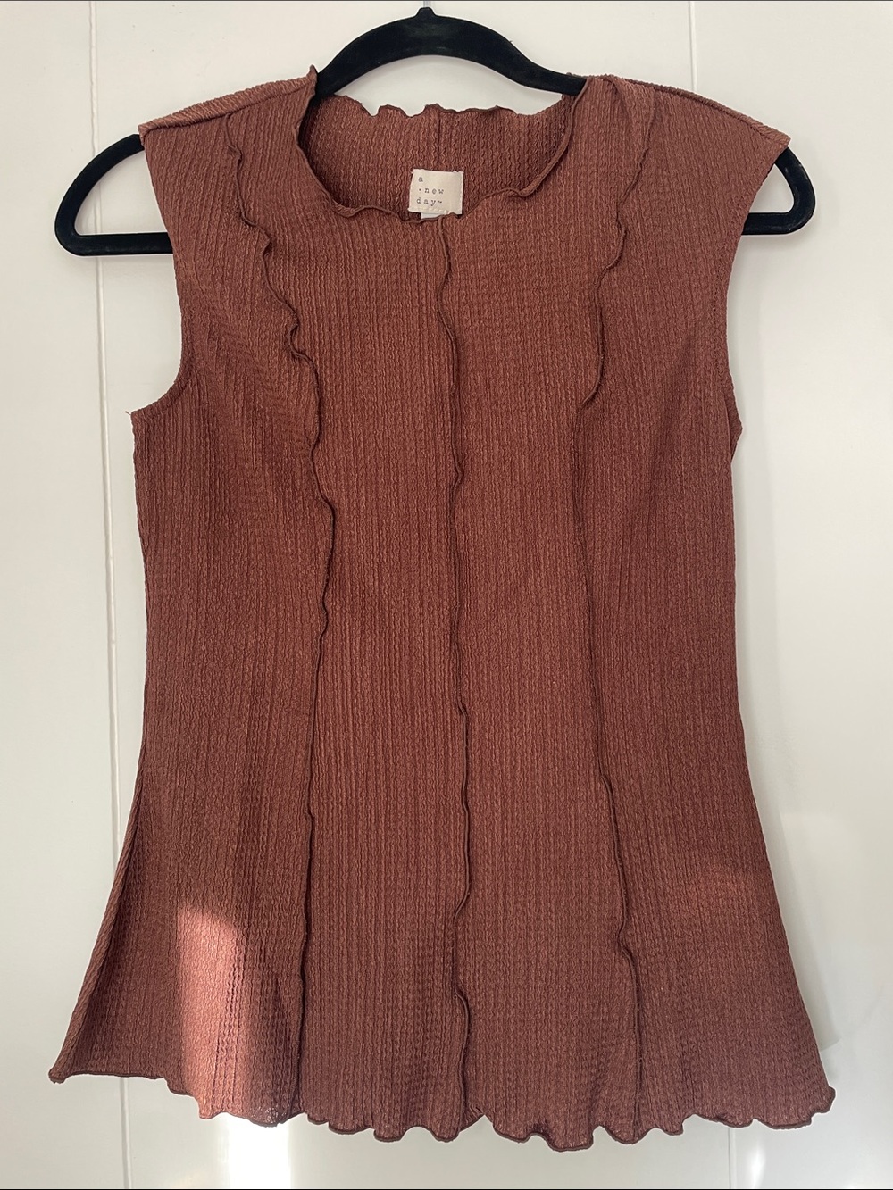 A New Day Sleeveless Ribbed Top in Rust